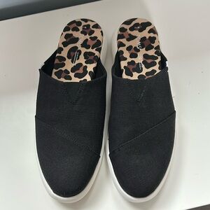 Toms Alpargata Mallow Mule Black Heritage Canvas